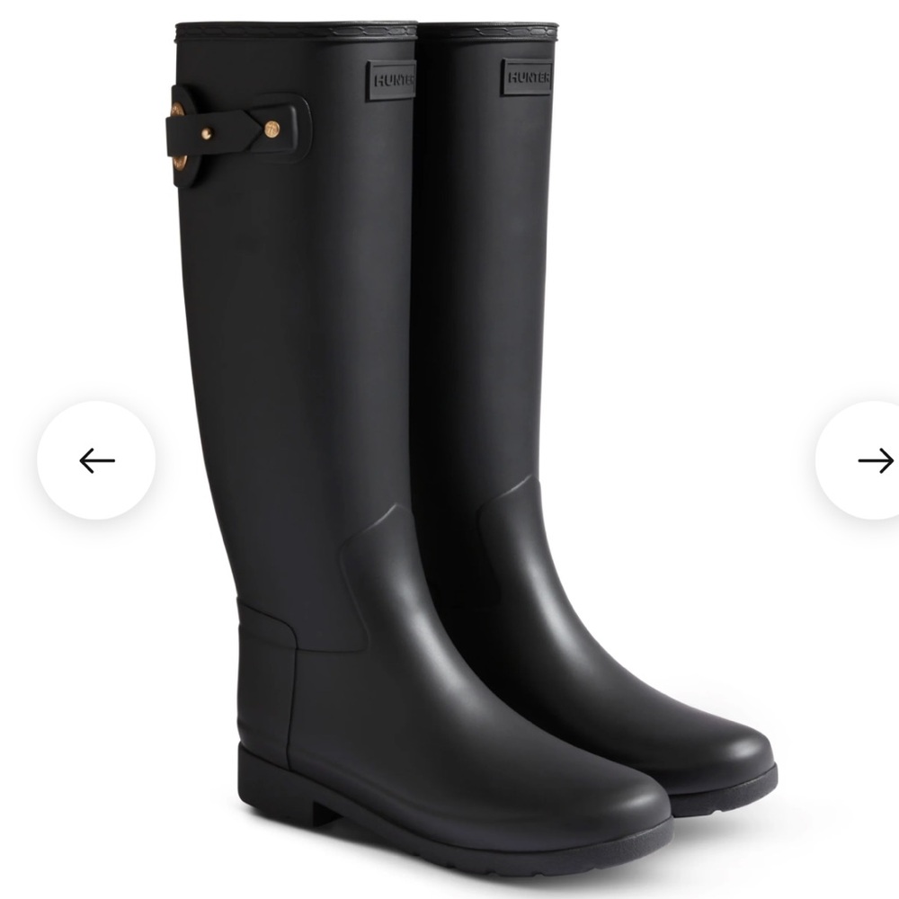 Hunter Classic All Black Waterproof Boots Wellies celeb favorite
